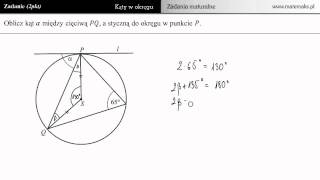 Zadanie maturalne  kąty w okręgu [upl. by Meridith65]