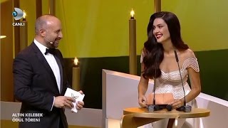 Berguzar Korel and Halit Ergenc Pantene Altin kelebek 2015 [upl. by Polinski]