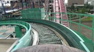 The Crazy Japanese Airtime Log Flume Roller Coaster POV Cosmoworld Yokohama Japan [upl. by Posner907]