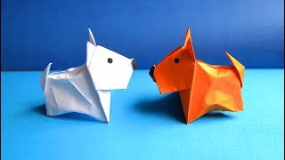 Pretty Paper DOG Origami for kids Tutorial DIY [upl. by Aramad956]