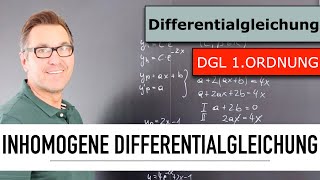 Wie löse ich eine Inhomogene Differentialgleichung 1 Ordnung  allgemeine  partikuläre Lösung [upl. by Alwitt]