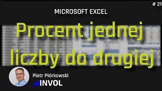 Excel  Jak policzyć procent jednej liczby do drugiej  Procentowy wzrost kosztów  21 [upl. by Ahsemac]