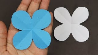 How to Make Easy 🌸 4 Petal Paper Flowers 🌸  DIY  A Very Simple Paper Flower for Beginners Making [upl. by Ydak763]