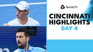 Djokovic Makes His US Return Sinner amp Lajovic Meet  Cincinnati 2023 Day 4 Highlights [upl. by Ahsinik]