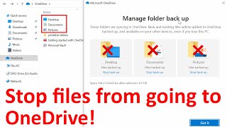 How do I stop files from going to OneDrive [upl. by Shirleen980]