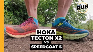 HOKA Tecton X2 vs HOKA Speedgoat 5 Should you go for the new carbon trail shoe [upl. by Mcgurn]