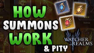 HOW SUMMONS amp PITY WORK Track Your Progress Watcher of Realms [upl. by Eneladgam]