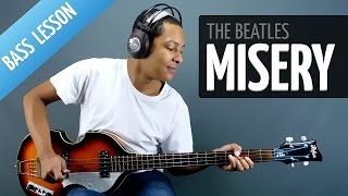 Misery Bass Lesson  The Beatles  Lesson for Beginners [upl. by Wey885]