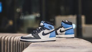 Air Jordan 1 Retro High OG quotObsidian  University Bluequot UNC Review amp OnFeet [upl. by Einatirb]