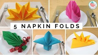 FIVE Napkin Folding Tutorials amp Folding Napkin Techniques  As Seen on The Rachael Ray Show [upl. by Akcimat]