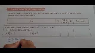 110 AUTOEVALUACIÓN DE LO APRENDIDO CUADERNO DE EJERCICIO NUMERAL 4 [upl. by Yralih]