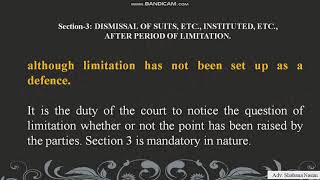 Section3 of The Limitation Act 1908 [upl. by Eamanna]