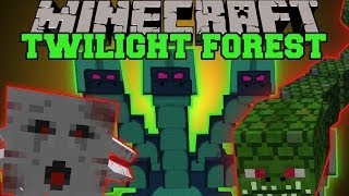 Minecraft TWILIGHT FOREST MOD DIMENSION EPIC BOSSES AND STRUCTURES Mod Showcase [upl. by Karli]