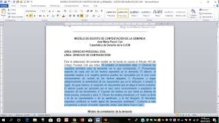 TUTORIAL CÓMO HACER UNA CONTESTACION DE LA DEMANDA [upl. by Maximilian]