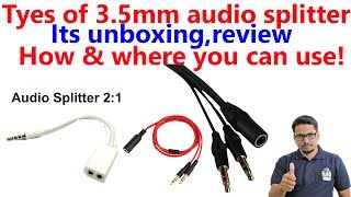 35mm audio splitter unboxing review and its useHindi [upl. by Crifasi]