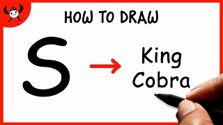 How To Draw a KING COBRA Snake for Beginners – Most Easy Snake Drawing Tutorial Step by Step [upl. by Yorled]