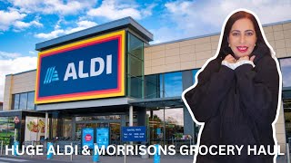 HUGE £160 UK GROCERY HAUL FROM ALDI amp MORRISONS [upl. by Ahsinav]