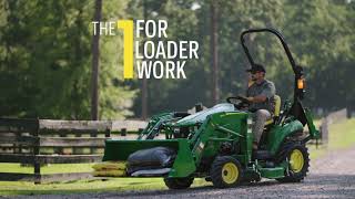 The 120R Quik™Park Loader Overview  John Deere Compact Tractors [upl. by Dusty94]