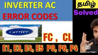 Split Ac Error Codes in தமிழ் Carrier InverterFCCLE1E3E4E5POP4P6 [upl. by Ahsilram]