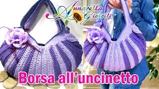 Tutorial borsa alluncinetto  How to crochet a bag [upl. by Lynad]