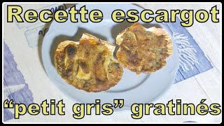 Recette escargot petit gris gratinés N°198 [upl. by Etselec]