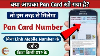 Pan Card Number Kaise Pata Kare  Forgot pan Number and Lost Pan Card  No Internet amp No OTP [upl. by Kcirret795]