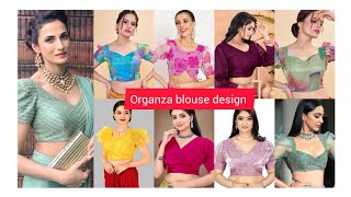 Organza Blouse Designs New  Organza Saree Blouse Designs  Organza Blouse Backneck Design [upl. by Esenahs]