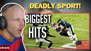 European Soccer fan Reacts To Biggest Hits In NFL [upl. by Paten]