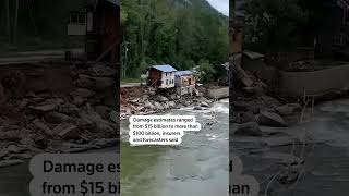 Bridges roads and homes washed away in rural North Carolina in aftermath of Helene [upl. by Yahsram523]