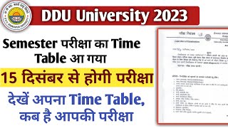 DDU 1st 3rd 5th Semester Exam Time Table OUT  UG amp PG  DDU Semester Exam Time Table 202324 [upl. by Ynnaf]