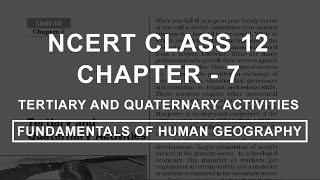 Tertiary and Quaternary Activities  Chapter 7 Geography NCERT Class 12 [upl. by Beare438]