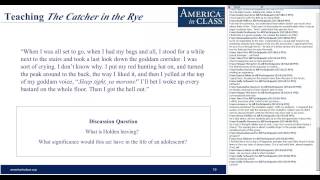 Teaching quotThe Catcher in the Ryequot [upl. by Laraine]