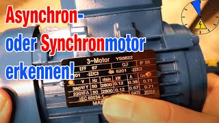 Asynchron oder Synchron Motor richtig erkennen Typenschild Merkregel Drehstrommotor [upl. by Leraj]