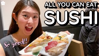 ALL YOU CAN EAT Sushi 🍣 Unlimited Sushi and Sides at Sushi Academy Ginza [upl. by Alit907]