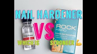 WHICH ONE IS HARDER  SALLY HANSEN HARD AS NAILS VS EURO SECRETS ROCK HARD [upl. by Leehar]