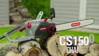 OREGON CS1500 SelfSharpening Electric Chainsaw EN [upl. by Assertal]