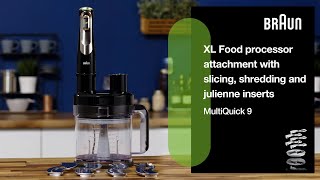 MultiQuick 9  How to use the XL Food processor with slicing shredding and Julienne inserts [upl. by Haikan435]