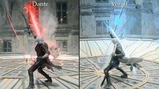 Devil May Cry 5 Vergil Vs Dante  Comparison [upl. by Lock]