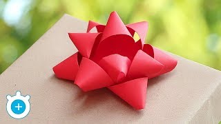 DIY How to Make Paper Gift Bow  Easy  LampZoom [upl. by Anele]