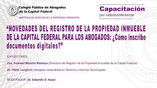 quotNovedades del Registro de la Propiedad Inmueble de la Capital Federal para los Abogadosquot [upl. by Htbazile]