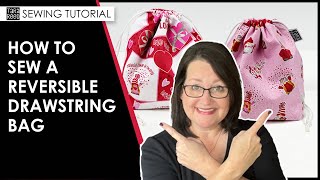 🧵 How to Sew a DIY Reversible Drawstring Bag  Free Sewing Tutorial [upl. by Waddle]