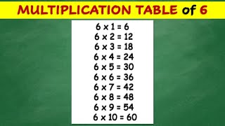 Multiplication Table of 6 [upl. by Elita]