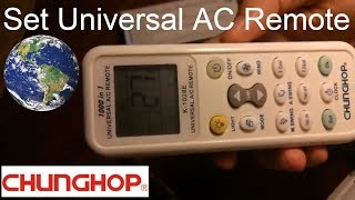 How to Set Universal Remote Control Codes with Panasonic Air Conditioner  Chunghop K1028E [upl. by Adah]