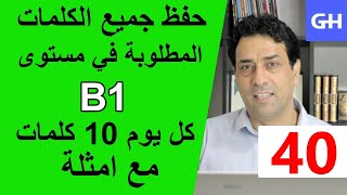 40 Wortschatz B1 جميع الكلمات والمفردات المطلوبة في مستوى [upl. by Adnulahs37]