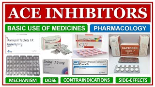 ACE INHIBITORS  MEDICINES  MECHANISM OF ACTION PHARMACOLOGICAL CLASSIFICATION USES SIDE EFFECTS [upl. by Nidia]