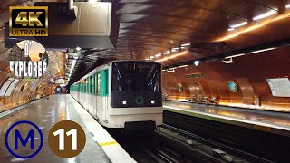 【4K】🇫🇷Paris Metro Station Line 11》Arts et Métiers Rolling Stocks MP73 [upl. by Candi]