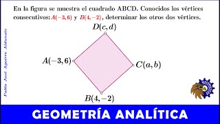 Hallar dos vértices de un cuadrado│Dados dos vértices consecutivos [upl. by Odnala354]