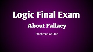 Logic Final Exam Fallacy natty Corona exam maker [upl. by Lucian]