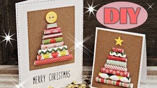 Weihnachtskarten selber basteln 3  Weihnachtsbaum  Christmas Card DIY [upl. by Anecuza]