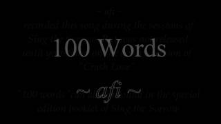 100 Words  AFI lyrics [upl. by Tower376]